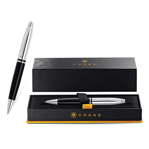 Cross Calais™ Chrome/Black Lacquer with Polished Chrome Appointments Ballpoint Pen - GFBPWICR 5292 - Image 3