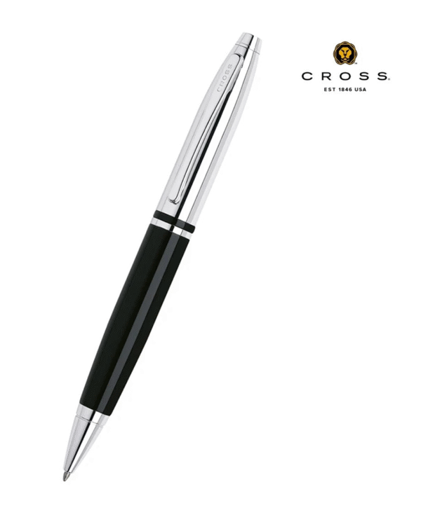 Cross Calais™ Chrome/Black Lacquer with Polished Chrome Appointments Ballpoint Pen - GFBPWICR 5292