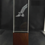 Crystal with wooden awards